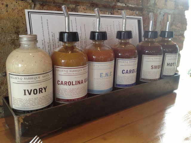 Try all those sauces. Don't be afraid.